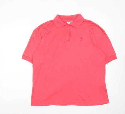 Womens UK Size L Bonmarché Pink Basic Polo