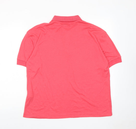 Bonmarché Womens Pink Cotton Basic Polo Size L Collared