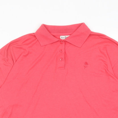 Womens UK Size L Bonmarché Pink Basic Polo