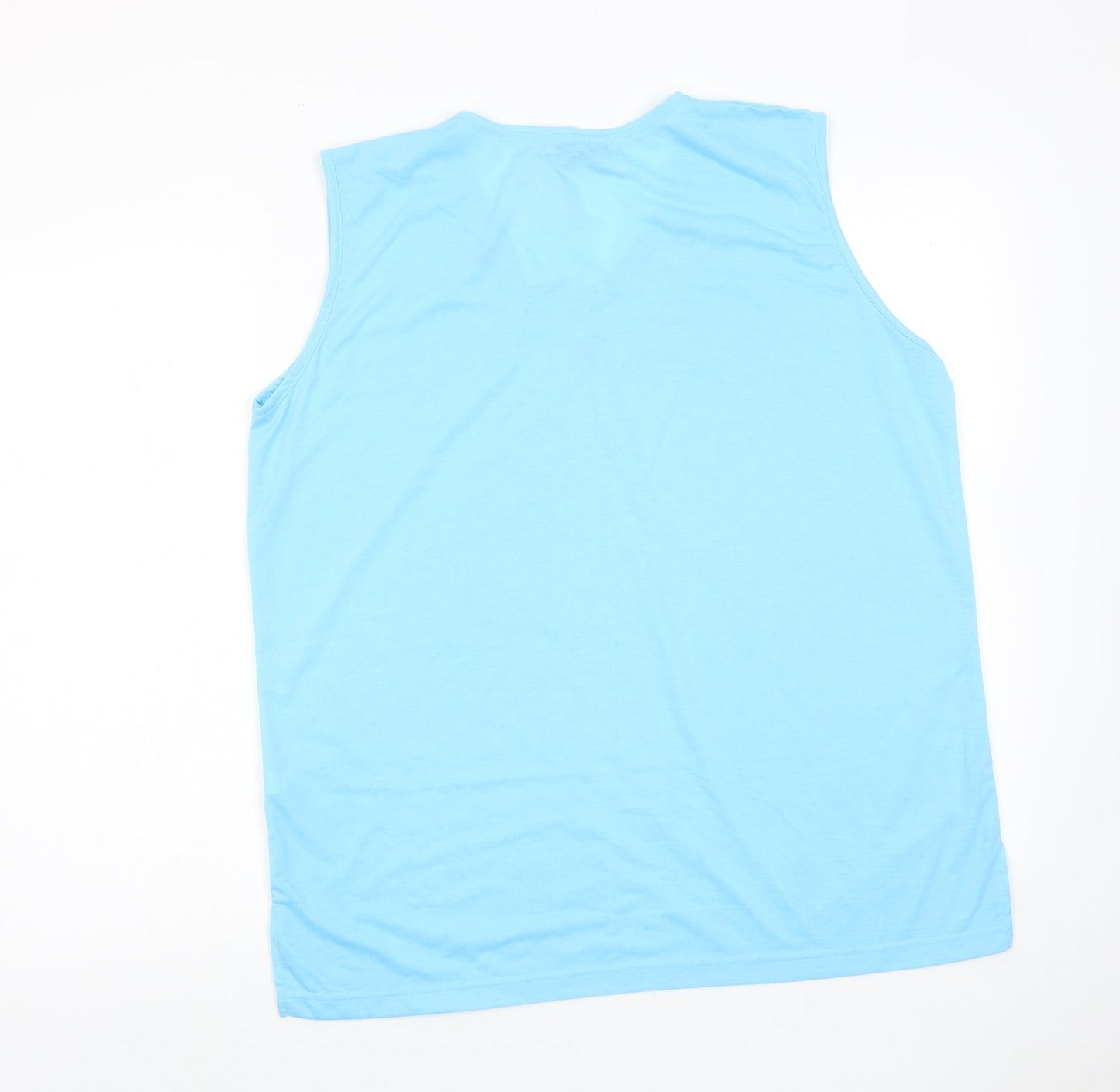 Hoang Womens Blue Polyester Basic Tank Size XL V-Neck