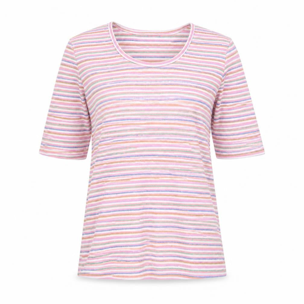 Womens UK Size S First Avenue Multicoloured Basic T-Shirt