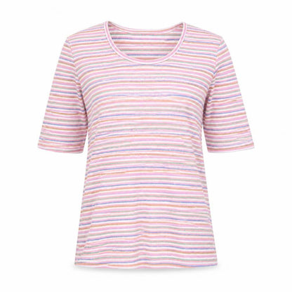 Womens UK Size S First Avenue Multicoloured Basic T-Shirt