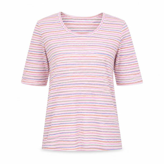 Womens UK Size S First Avenue Multicoloured Basic T-Shirt