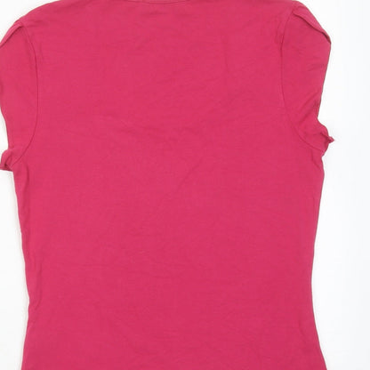 Womens UK Size S Precis Pink Basic T-Shirt