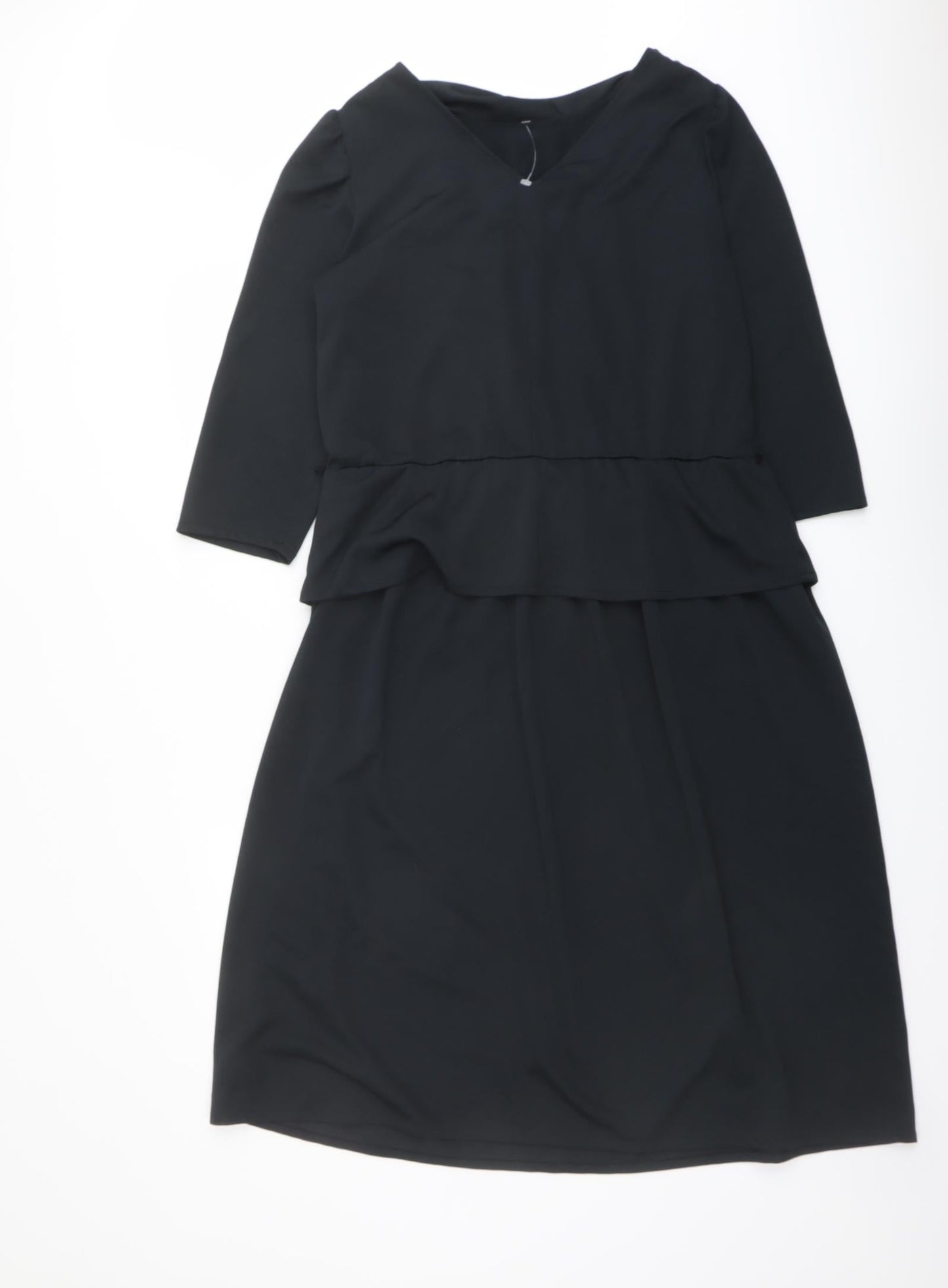 C&A Womens Black Polyester A-Line Size 12 Cowl Neck Pullover