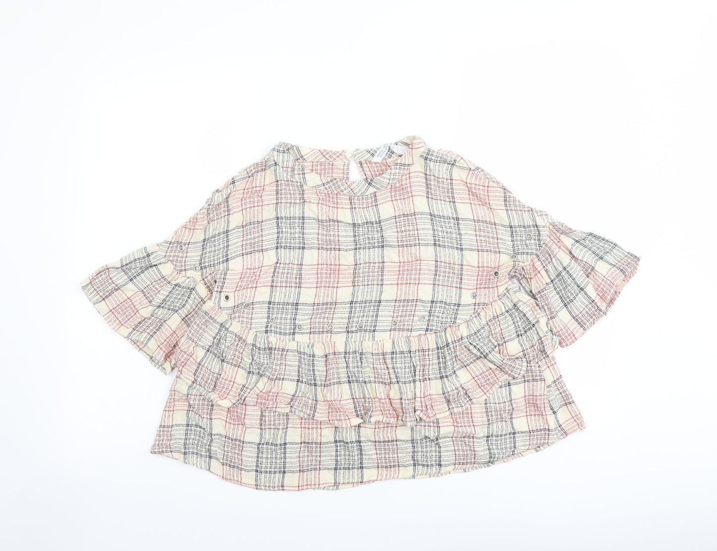 Womens UK Size M Zara Beige Basic Blouse