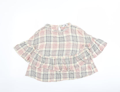Womens UK Size M Zara Beige Basic Blouse