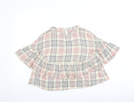 Womens UK Size M Zara Beige Basic Blouse