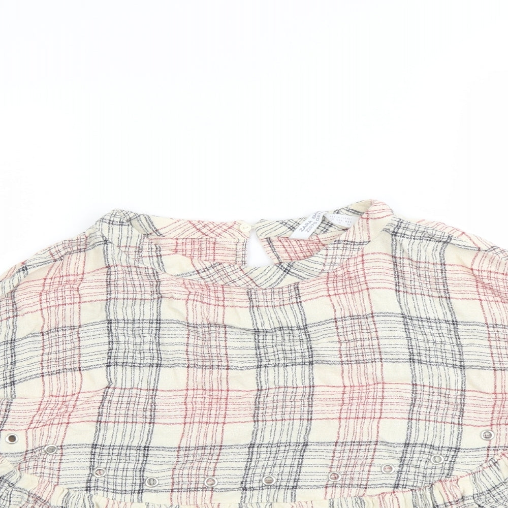 Womens UK Size M Zara Beige Basic Blouse