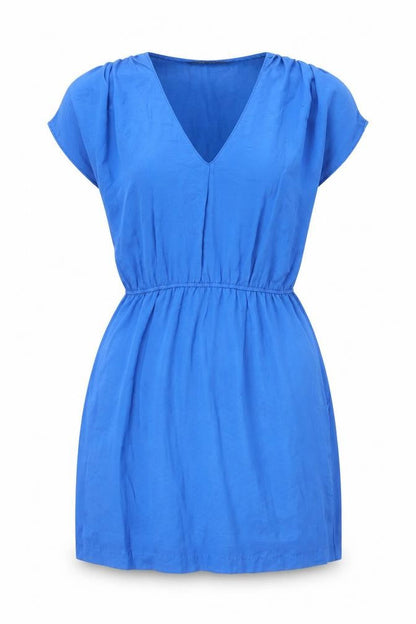 Zara Womens Blue Polyester Mini Size XS V-Neck Pullover
