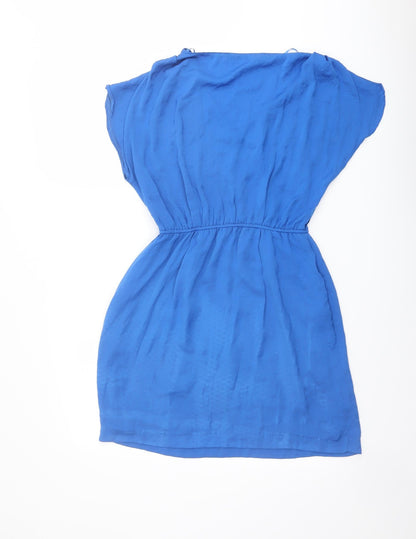 Zara Womens Blue Polyester Mini Size XS V-Neck Pullover