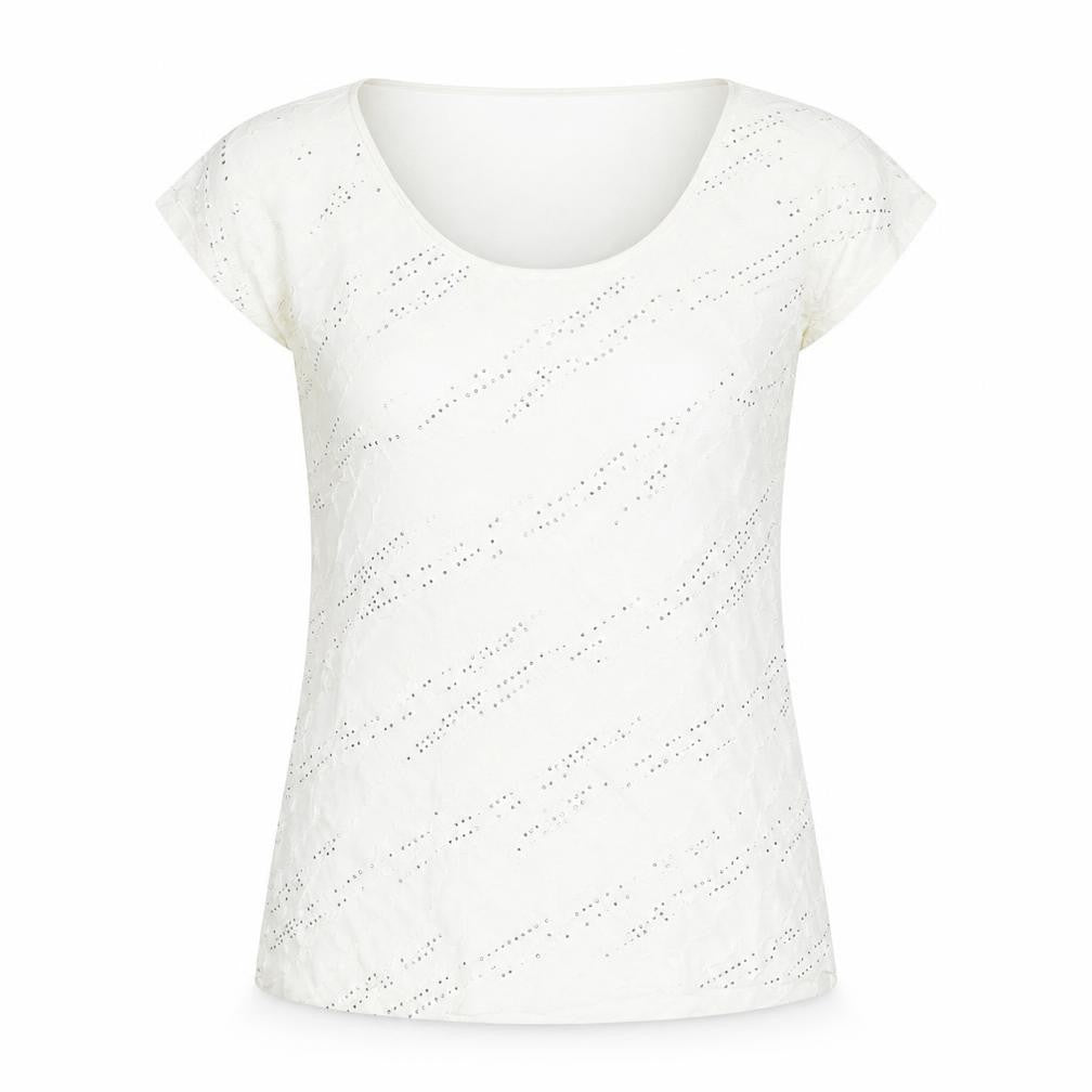 Womens UK Size 12 Roman Ivory Basic T-Shirt