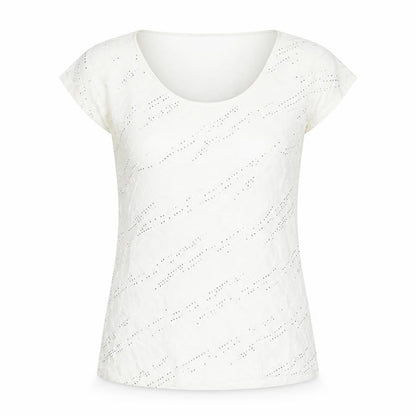Womens UK Size 12 Roman Ivory Basic T-Shirt