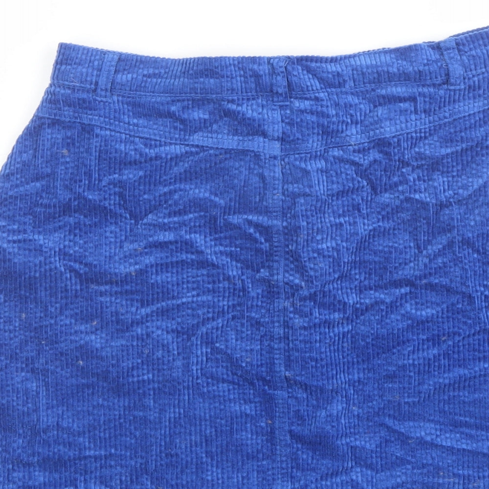 b.young Womens Blue Polyester A-Line Skirt Size 10 Button
