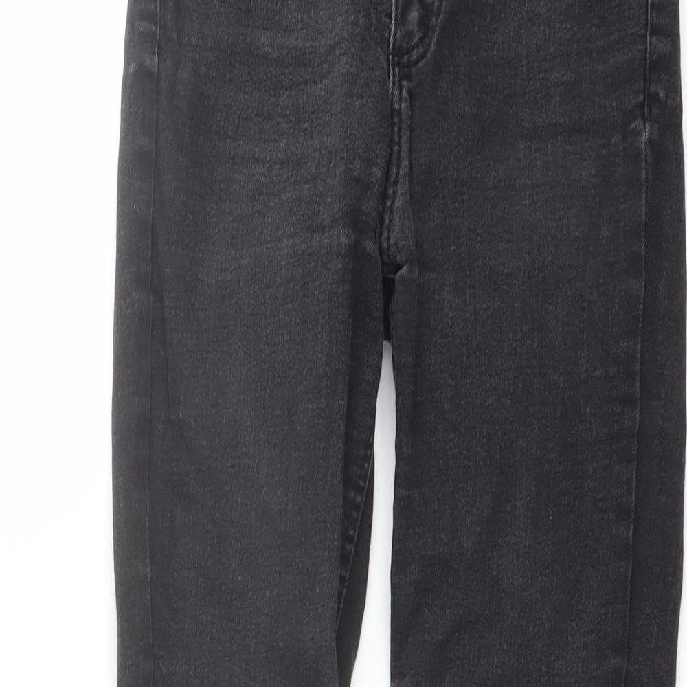 Zara Womens Grey Cotton Skinny Jeans Size 6 L26 in Regular Button