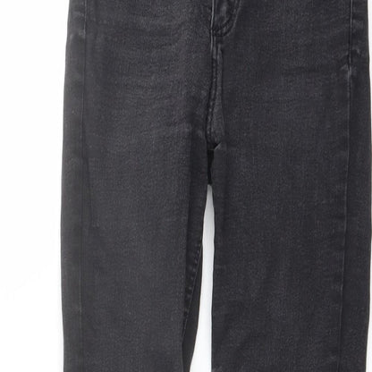 Zara Womens Grey Cotton Skinny Jeans Size 6 L26 in Regular Button