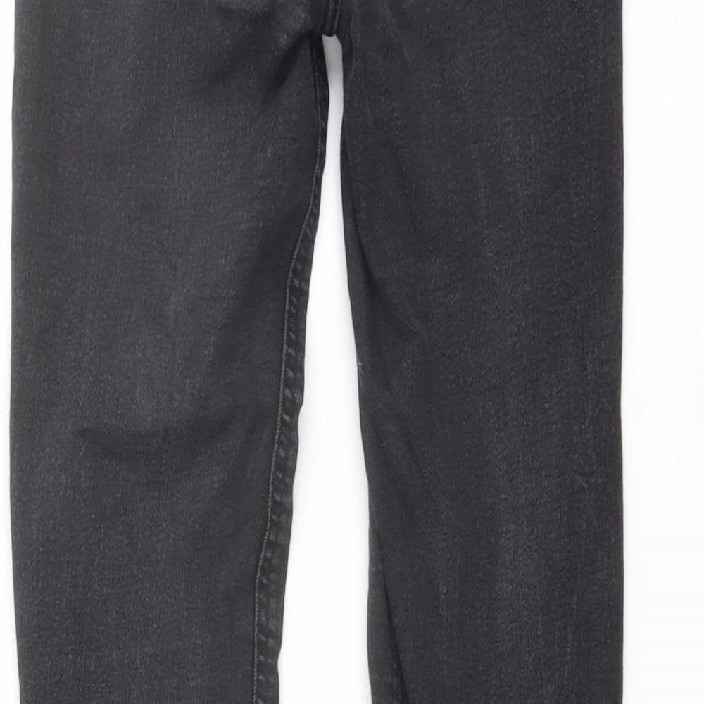 Zara Womens Grey Cotton Skinny Jeans Size 6 L26 in Regular Button