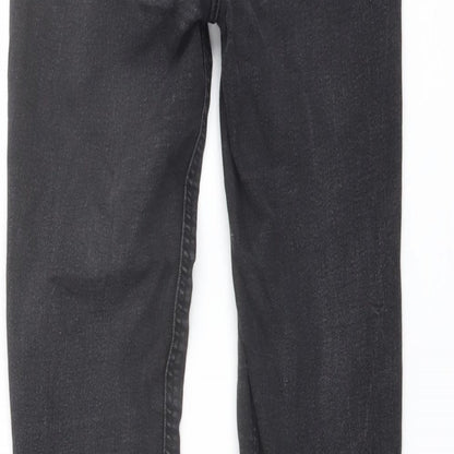 Zara Womens Grey Cotton Skinny Jeans Size 6 L26 in Regular Button