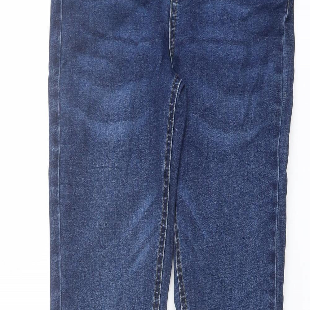 M&Co Girls Blue Cotton Skinny Jeans Size 12 Years Regular Button