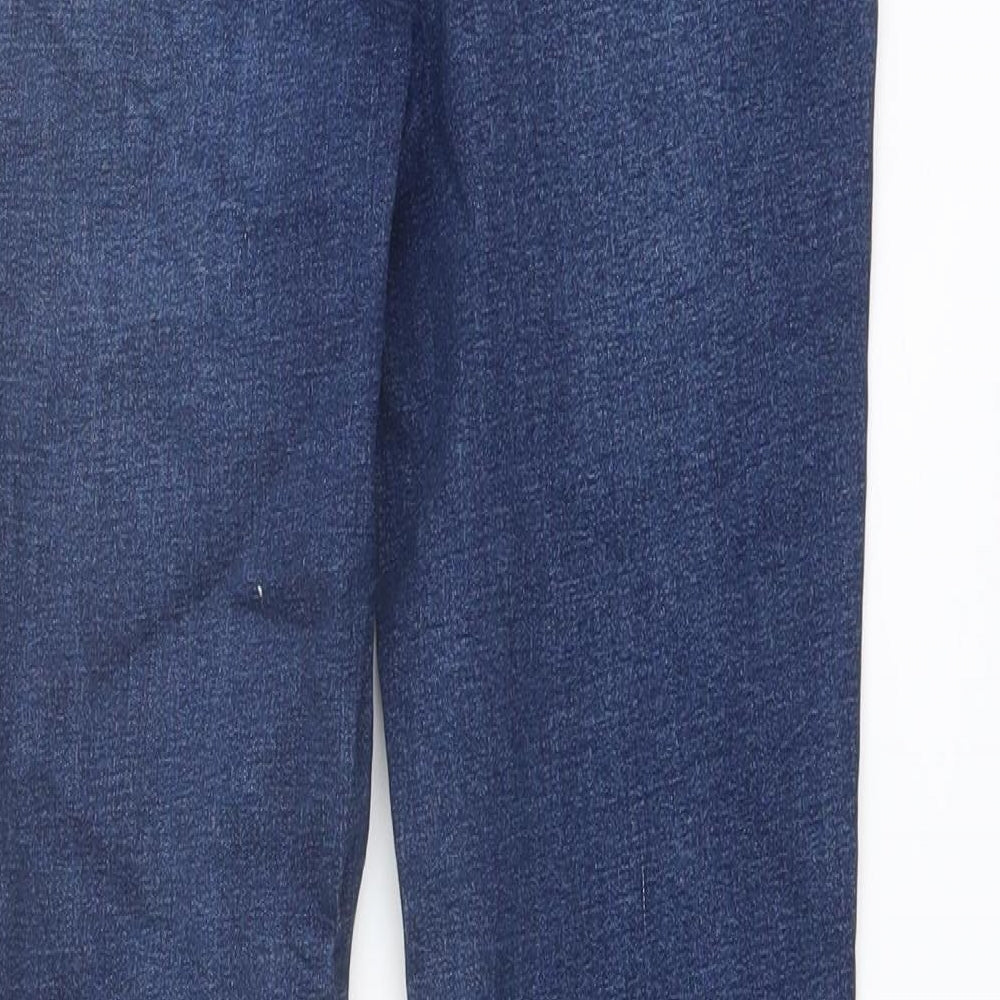 M&Co Girls Blue Cotton Skinny Jeans Size 12 Years Regular Button