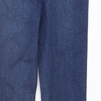 M&Co Girls Blue Cotton Skinny Jeans Size 12 Years Regular Button