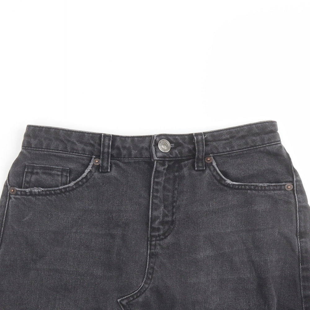 BDG Womens Grey Cotton Mini Skirt Size XS Button