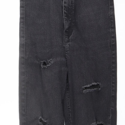 Topshop Womens Grey Cotton Skinny Jeans Size 25 in L25 in Regular Button