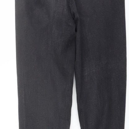 Topshop Womens Grey Cotton Skinny Jeans Size 25 in L25 in Regular Button