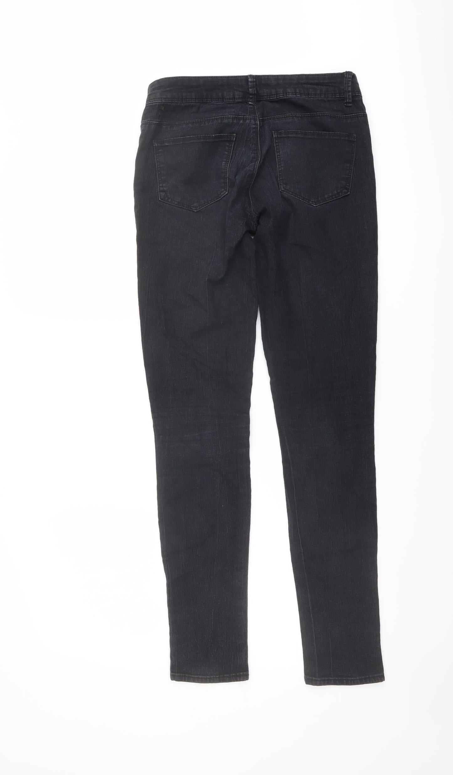 Denim & Co. Womens Black Cotton Skinny Jeans Size 8 L30 in Regular Button