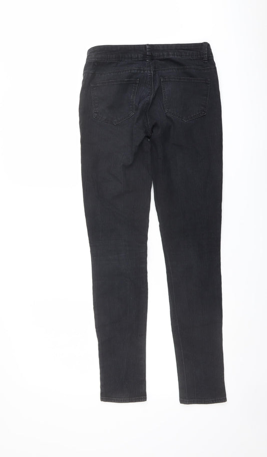 Denim & Co. Womens Black Cotton Skinny Jeans Size 8 L30 in Regular Button