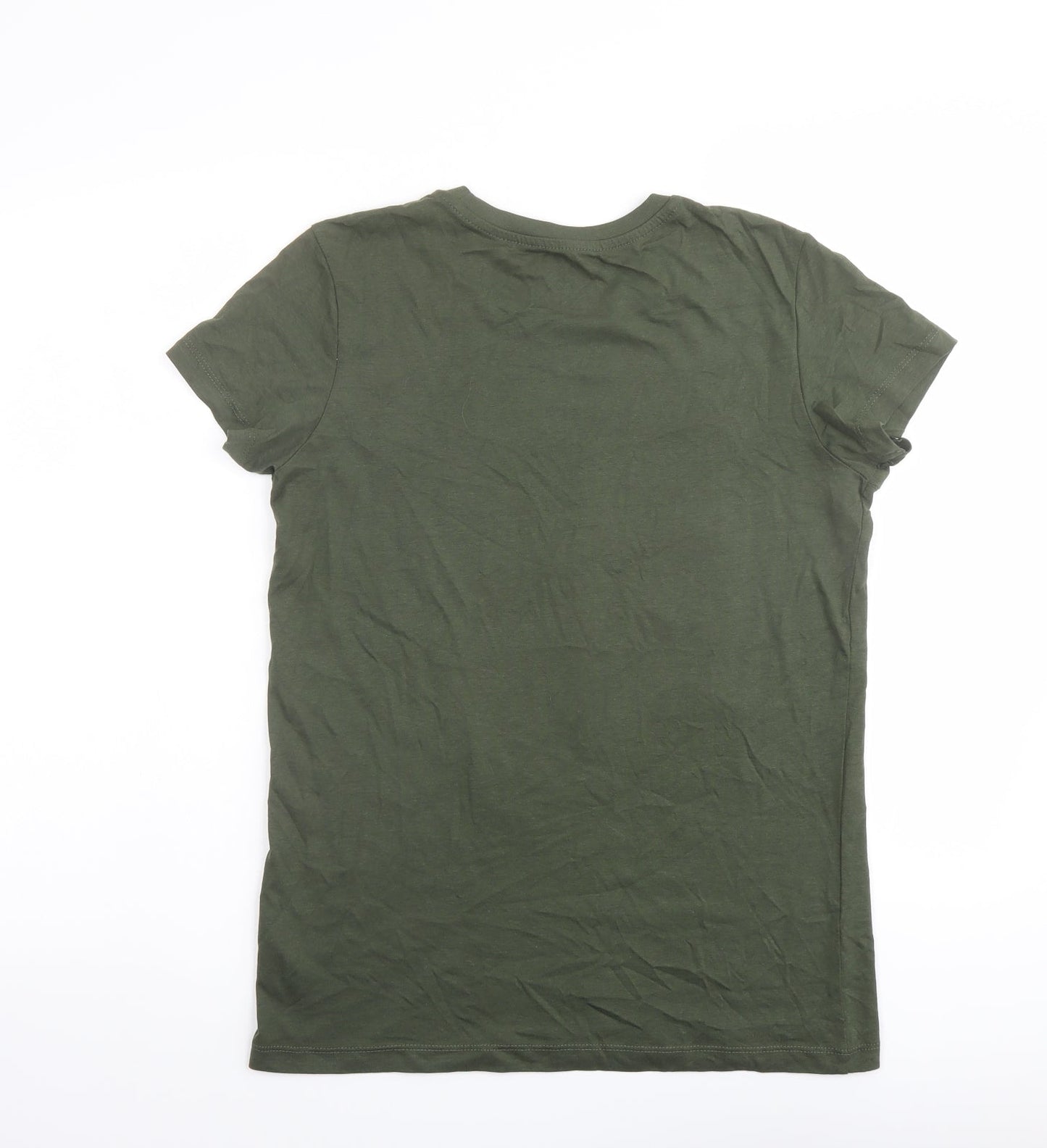 URBN-DEPT Boys Green Cotton Basic T-Shirt Size 13 Years Round Neck Pullover - T-Rex Dinosaur