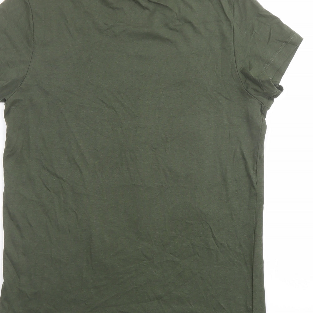 URBN-DEPT Boys Green Cotton Basic T-Shirt Size 13 Years Round Neck Pullover - T-Rex Dinosaur