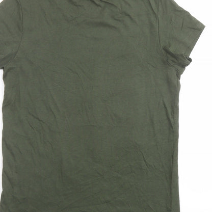 URBN-DEPT Boys Green Cotton Basic T-Shirt Size 13 Years Round Neck Pullover - T-Rex Dinosaur