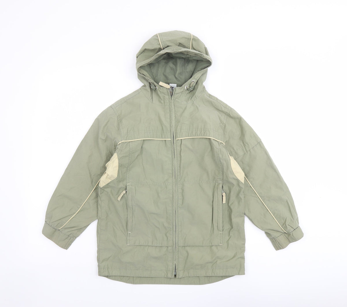 Additional front view of Adams boys’ green jacket, size 8, years zip