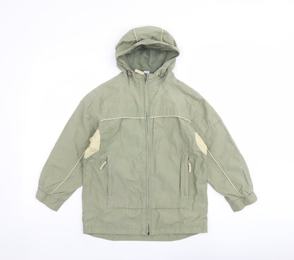 Additional front view of Adams boys’ green jacket, size 8, years zip