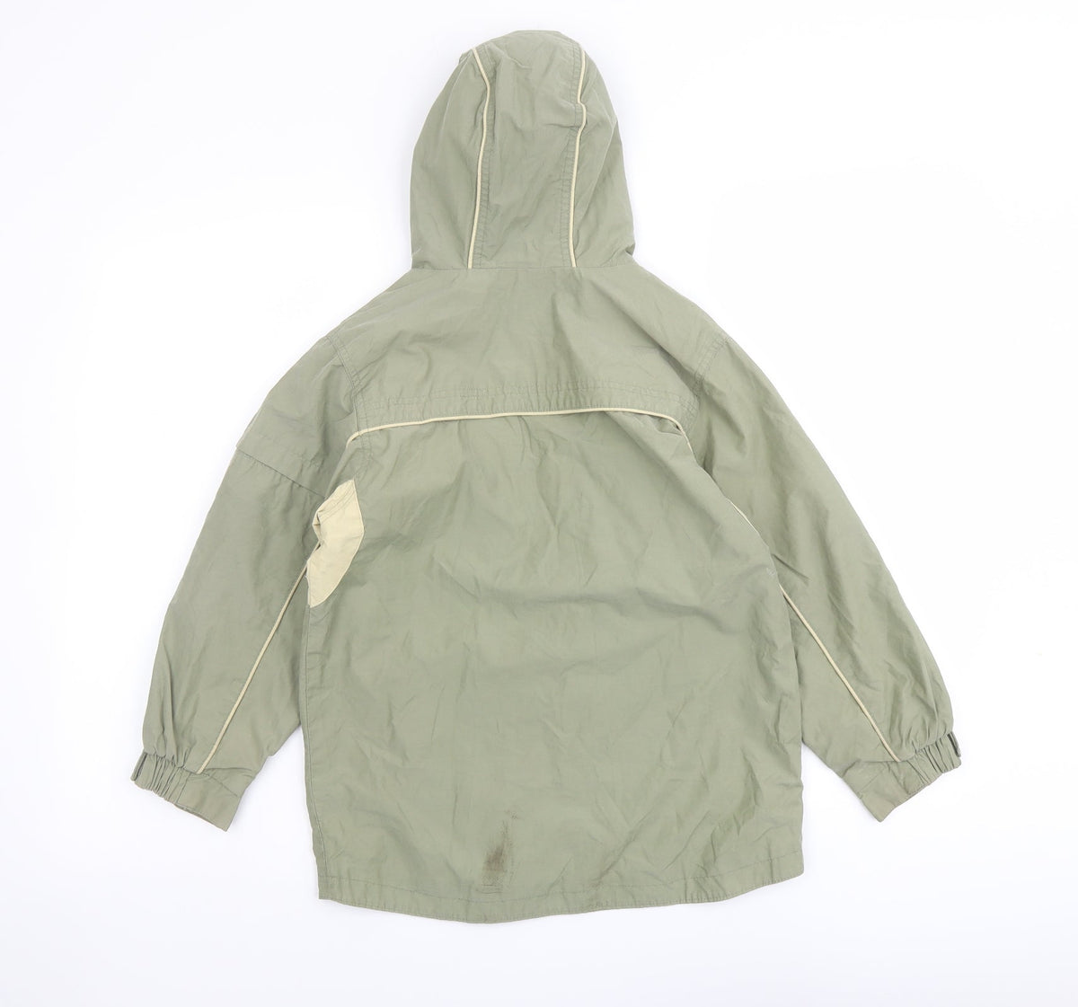 Back view of Adams boys’ green jacket, size 8, years zip