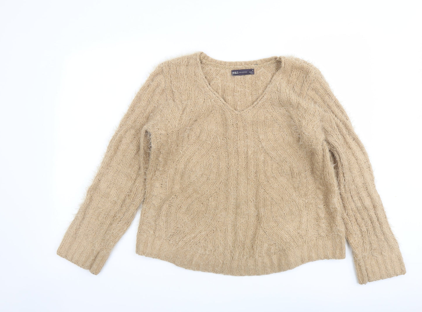 Womens UK Size M Marks and Spencer Beige Pullover Jumper