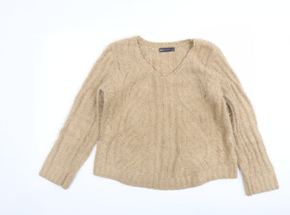 Womens UK Size M Marks and Spencer Beige Pullover Jumper