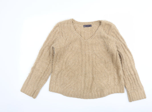 Womens UK Size M Marks and Spencer Beige Pullover Jumper