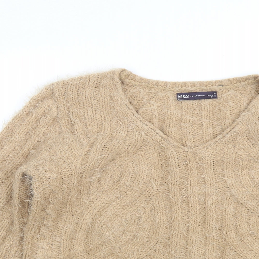 Womens UK Size M Marks and Spencer Beige Pullover Jumper