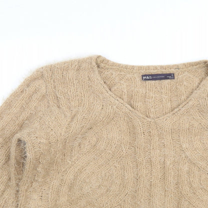 Womens UK Size M Marks and Spencer Beige Pullover Jumper