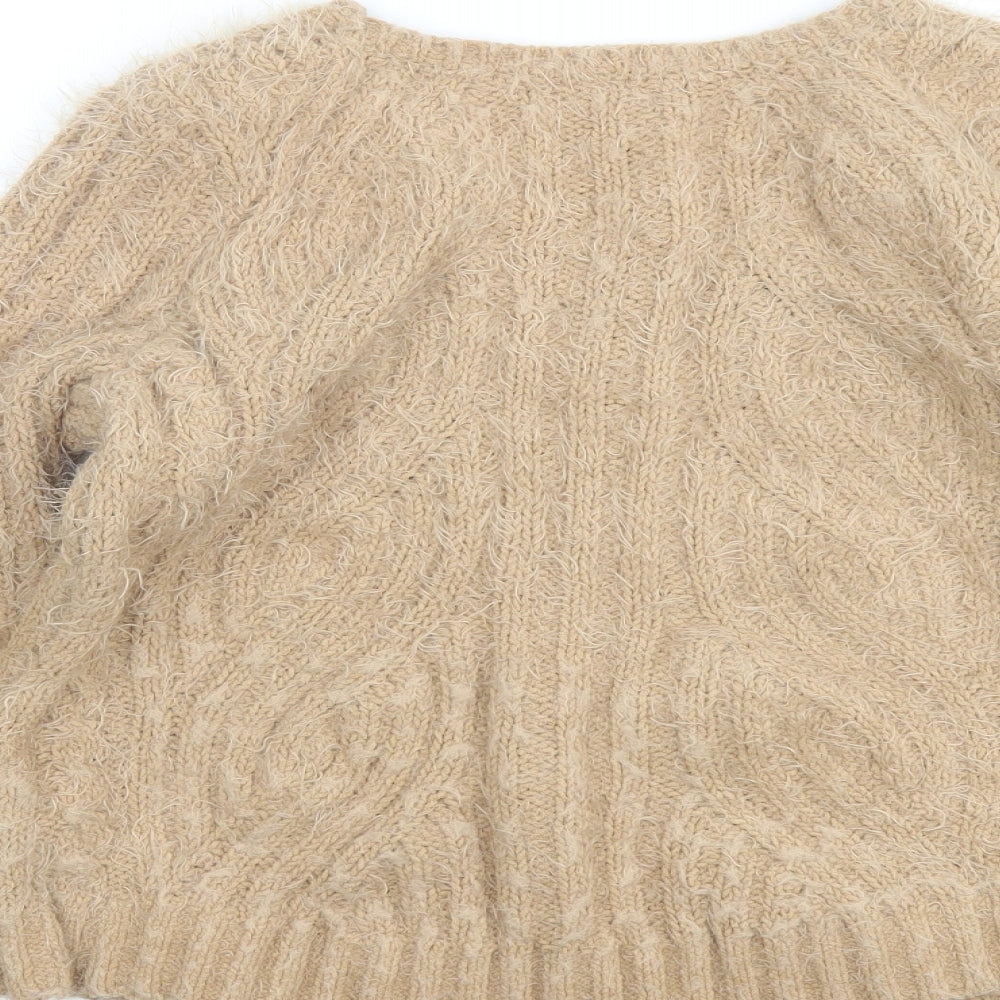 Womens UK Size M Marks and Spencer Beige Pullover Jumper