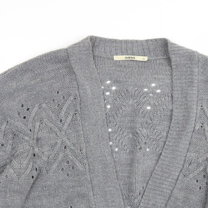 Womens UK Size XS Oasis Grey Cardigan Jumper