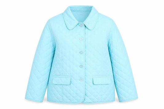 Weekend Ideas Womens Blue Quilted Jacket Size 16 Button