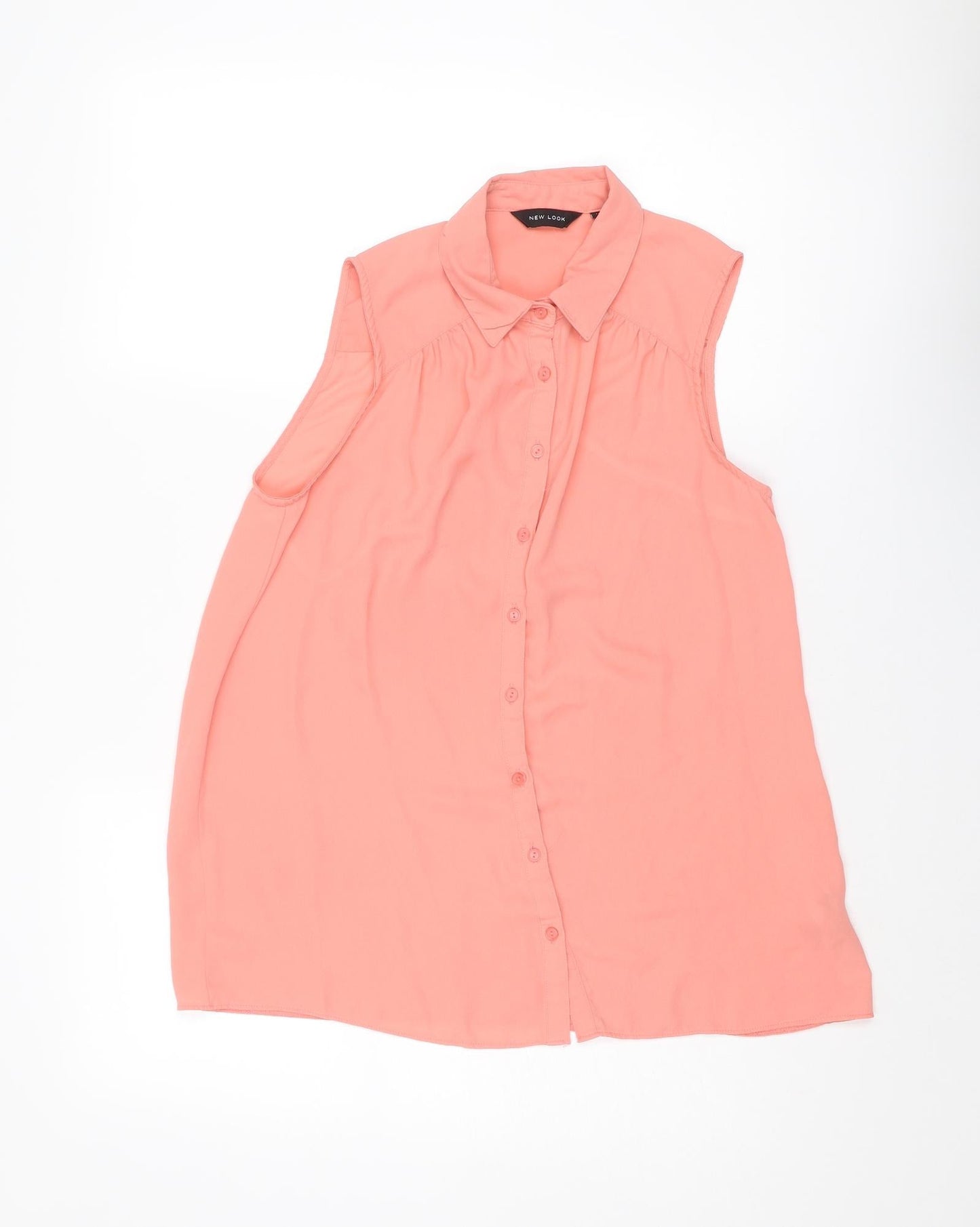 Womens UK Size 12 New Look Pink Basic Button-Up
