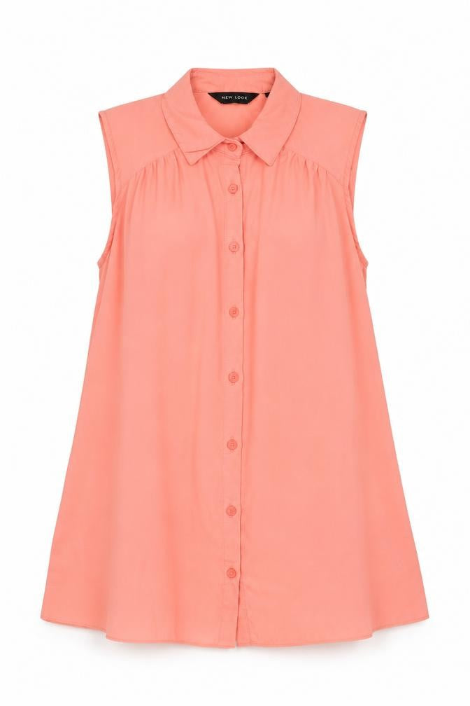 Womens UK Size 12 New Look Pink Basic Button-Up