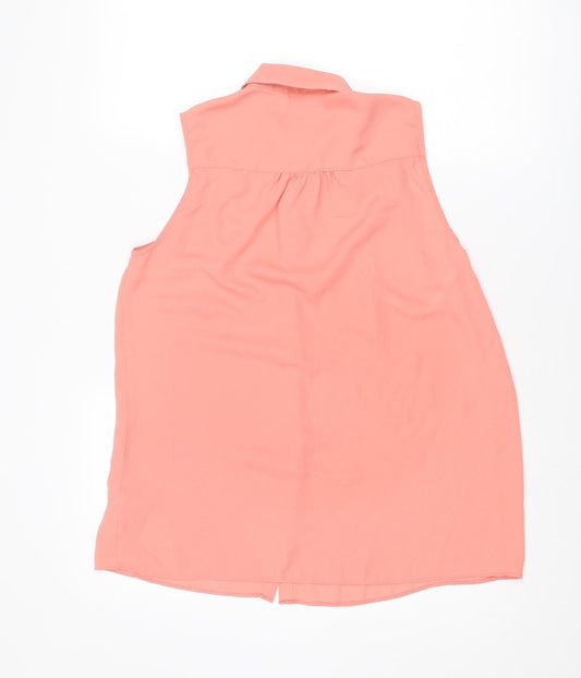 Womens UK Size 12 New Look Pink Basic Button-Up