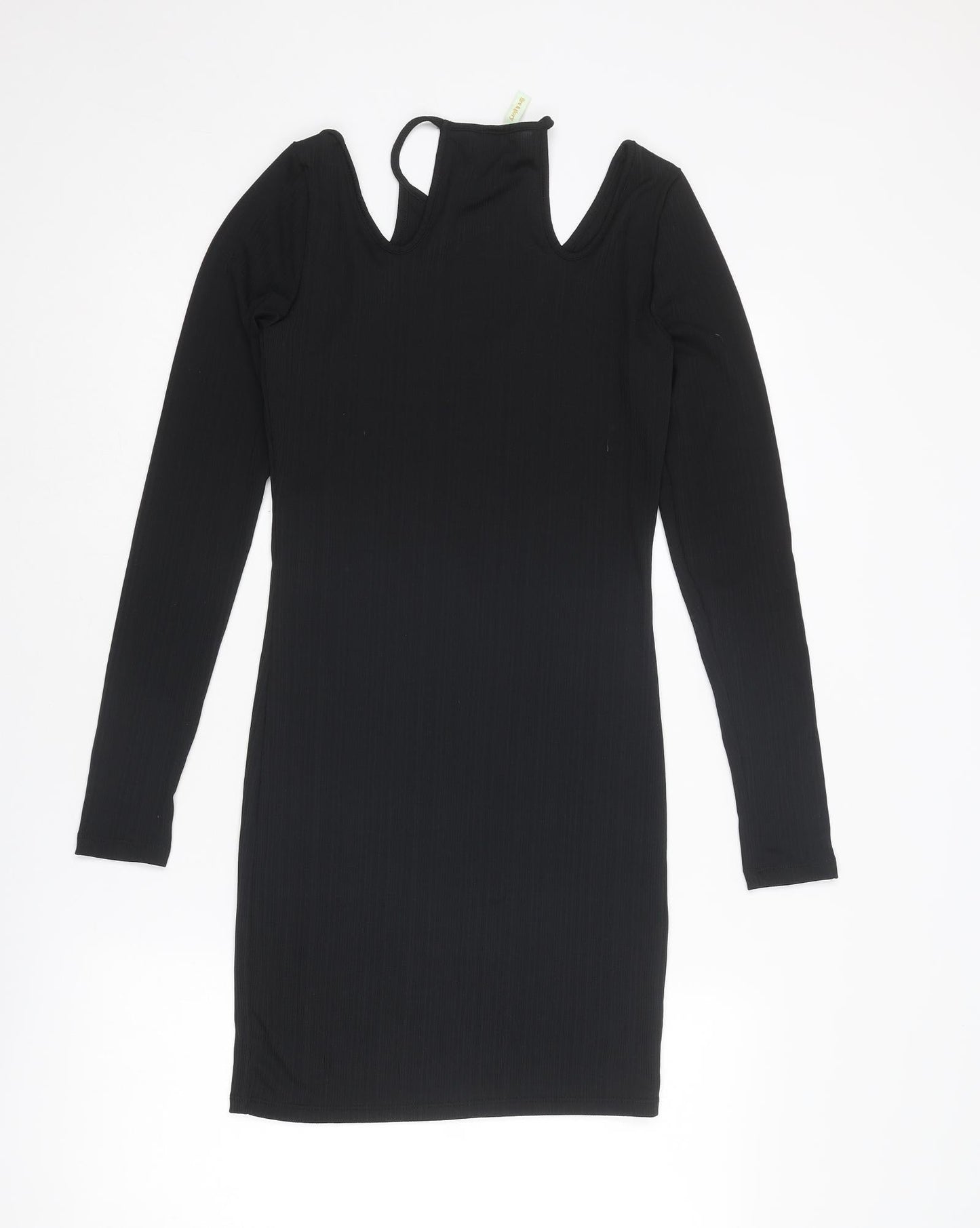 Fire & Glory Womens Black Polyester Shift Size M V-Neck Pullover - Cold Shoulder
