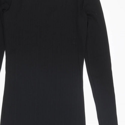 Fire & Glory Womens Black Polyester Shift Size M V-Neck Pullover - Cold Shoulder