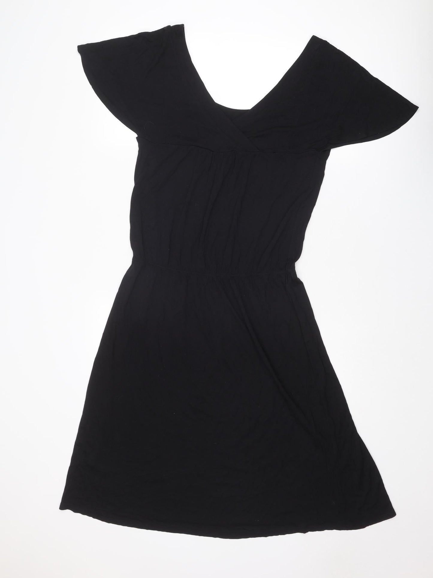 Monsoon Womens Black Modal A-Line Size 12 Scoop Neck Pullover